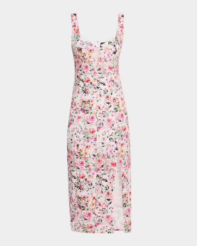 Eugenia Floral Sleeveless Midi Dress